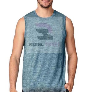 Débardeurs sans manches décontractés et respirants pour hommes, écologiques, pour la gym et le sport, en polyester/coton, vente en gros - Product Image 4