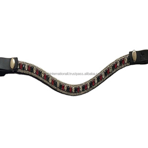 Correa de cuero con forma de onda para cejas, accesorio hecho a mano con 3 filas decorativas, cristales multicolor, mega banda ostentosa, 2023 - Product Image 1
