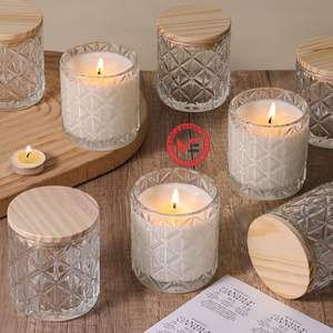 <b>Glass</b> Containers with Wooden Lids and <b>Candle</b> Vessels for DIY <b>Candle</b> Making Supplies Wedding Decorations Wholesale Supply - Product Image 6