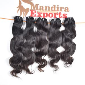 Extensiones de cabello humano barato crudo negro Natural de cutícula alineada Bodywave de templo indio virgen estirado doble no químico - Product Image 2