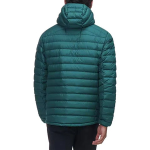 Veste matelassée à capuche en duvet bleu sarcelle pour hommes manteau d'hiver extérieur léger pour la randonnée et le camping vêtements de mode vestes matelassées pour hommes - Product Image 3