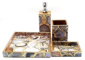 Ensemble de quatre pièces de haute qualité Accessoires de salle de bain en résine époxy de qualité supérieure Design accrocheur Article de salle de bain complet à bas prix - Product Image 3