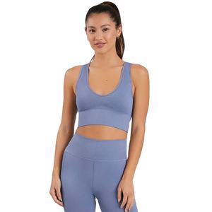 เสื้อชั้นในกีฬาสำหรับผู้หญิง OEM ระบายอากาศได้ดี ไร้ตะเข็บ มีฟองน้ำเสริม สำหรับออกกำลังกาย ฟิตเนส โยคะ ยิม รองรับระดับกลาง เหมาะสำหรับการฝึกซ้อม - Product Image 1