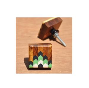 Poignée de porte et de tiroir en bois et résine au design personnalisé, forme hexagonale, pour la maison, la cuisine, la cuisine, la maison - Product Image 2