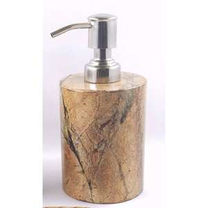 Juego de almacenamiento de artículos de baño de mármol marrón Colección elegante de accesorios de baño - Product Image 2