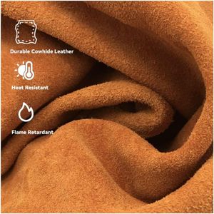 Delantal de soldadura de cuero industrial para fines de soldadura para hombres y mujeres, cuero teñido de seguridad, División de vaca, el mejor precio, calidad premium - Product Image 4
