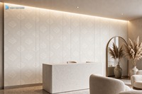 Panneau mural en PVC à trous carrés 400 mm 8 mm haute résistance imperméable pour revêtement mural intérieur commercial