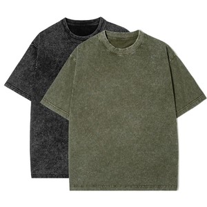 <b>Oversized</b> Cotton <b>T</b>-<b>Shirt</b> Men Solid Color Washed O-<b>Neck</b> Short Sleeve Casual Loose Fit Regular Length - Product Image 5