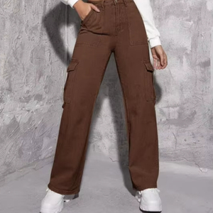Collection exclusive de jeans en denim marron pour femmes au tarif de gros - Product Image 1