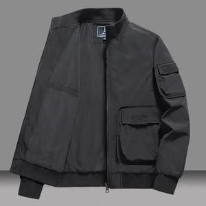 Chaqueta de Forro Polar de Algodón Estilo Nuevo 2026 para Hombre, Primavera-Otoño, Holgada, con Forro de Spandex, Cierre de Cremallera, Cuello Redondo, Color Sólido, Estilo Urbano - Product Image 5