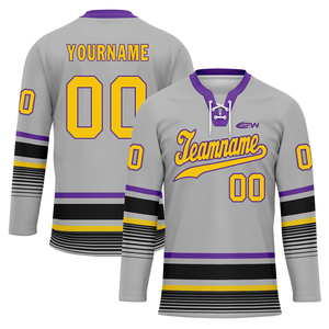 Uniformes Deportivos Personalizados al por Mayor de Alta Calidad, Camisetas de Hockey sobre Hielo de Poliéster Transpirable de Secado Rápido Unisex, Conjuntos de Uniformes para Equipos - Product Image 4