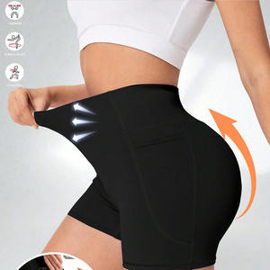 Pantalones cortos de yoga transpirables para mujer con logotipo OEM personalizado Patrón sólido y técnica de diamantes de imitación para eventos de fitness Marca minorista - Product Image 4