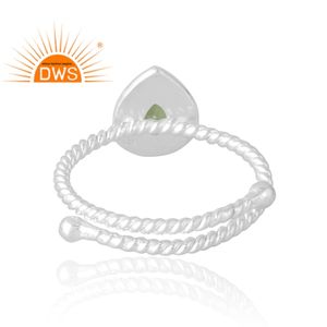 Hot Selling 925 Sterling Selling Natural Peridot Gemstone Ring Custom Jewelry For Women Gift For Her - Product Image 2
