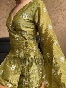 Mois Eid & Ramzan spécial broderie lourde motif à manches longues Anarkali Salwar Kameez et coordination dupatta ensemble pour adulte - Product Image 2