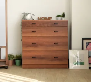 Sturdy Frame Wooden Enlarged 4-Drawer Chest for Bedroom Closet - Product Image 4
