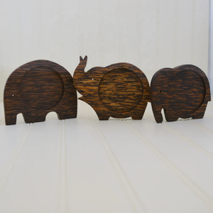 Posavasos de elefante de madera de coco ecológico para niños, venta al por mayor, buen precio - Product Image 3