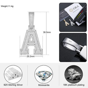 Colgante clásico de plata Punk Rock 925 con diamante cultivado en laboratorio, Nueva joyería fina de hip-hop para hombres, collares para niños, producto - Product Image 3