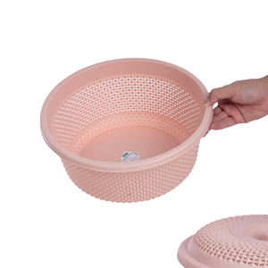 Hokori 3276 Panier à couvercle rond à pois-Panier de rangement polyvalent en PP épais - Product Image 6