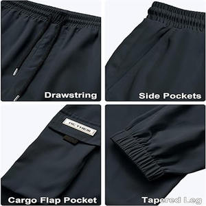 Vente chaude Logo Personnalisé Imprimé Hommes Cargo Noir Top Vente Hommes Pantalon téléchargé par Dress Sports - Product Image 4