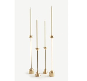 Lot de 3 bougeoirs pilier en marbre blanc et laiton pour décoration de table de mariage et de maison avec pots de lanterne élégants - Product Image 4