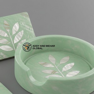 Posavasos Cuadrados de Nácar Verde Blanco de Primera Calidad, Juego de 24 Piezas para Mesas de Centro, Decoración de Comedor, Suministro al por Mayor - Product Image 4