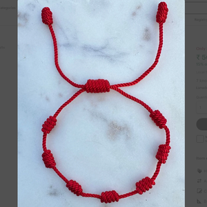 7 Knots protection <b>Red</b> <b>Bracelet</b> Friendship <b>Bracelet</b> or Anklet Chevron - Colorful - String - Trendy - *CUSTOMIZABLE* - Product Image 2