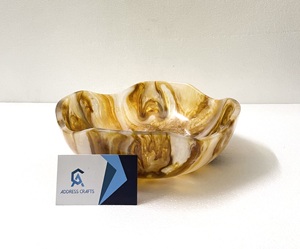 ชามเรซินสำหรับใส่ผลไม้แบบหมุนเทด้วยมือสีขาวแบบยั่งยืนได้รับความนิยมมากที่สุดเครื่องใช้บนโต๊ะอาหารสำหรับงานเลี้ยงในทุกโอกาส - Product Image 2