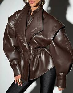 แจ็กเก็ตหนังแท้สำหรับผู้หญิงเสื้อแจ็คเก็ตหนังแท้กันลมปรับแต่งได้เสื้อแจ็คเก็ตหนังแท้แบบพรีเมี่ยม - Product Image 6