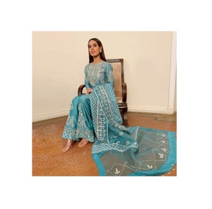 2023 concepteur de luxe Salwar Kameez mariage pakistanais indien Bollywood fête porter en coton Viscose soie lin Masoori robe - Product Image 4