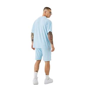 Camisa con Diseño de Cuello Personalizado, Corte Regular, Estilo Oversize, Ropa de Verano, Venta al Por Mayor, Material Elástico, Conjunto de Dos Piezas para Hombre - Product Image 3