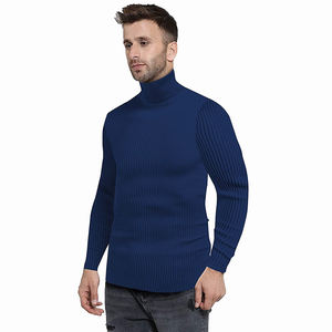Cuello alto Golf Hombres Suéter de punto Hombres al aire libre Punto plano Marca Lujo Manga larga Cremallera Sudaderas Hecho en Pakistán - Product Image 4