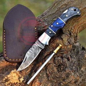 Venta caliente Cuchillos de bolsillo plegables de acero de Damasco con mango de madera - Product Image 5