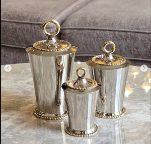 Cuenco decorativo de metal dorado y plateado de acero inoxidable de alta calidad con diseño de forma de flor pulida brillante de Indian Factory - Product Image 6