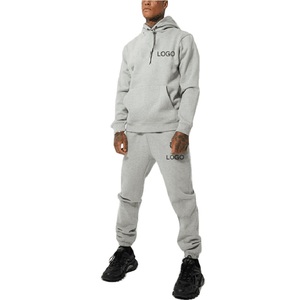 OEM Personnalisé French Terry 100% coton Pantalon de survêtement à capuche uni Survêtements Unisexe Sweats à capuche épais Ensemble de pantalons de jogging empilés - Product Image 1