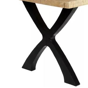 Modern Industrial Design Mango <b>Wood</b> & Iron <b>Dining</b> <b>Table</b> Set with <b>Dining</b> Chairs Waterproof Home Furniture - Product Image 3