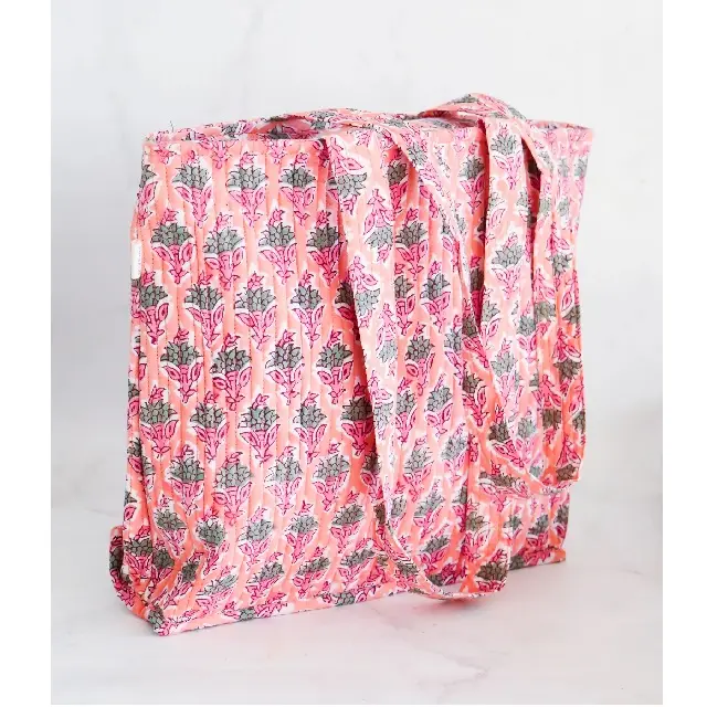 Sacs à bandoulière en coton 100% biologique pour femmes, imprimé de fleurs, design personnalisé, grande capacité, couleur unie, certificat GOTS