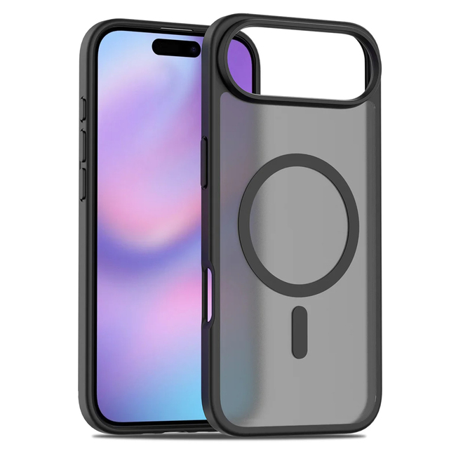Magnetic PC Shockproof Matte Finish Mobile Phone Case for 15/16/17 Pro Max with Pure Color Design