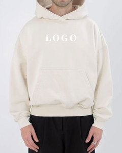 Felpa da uomo con <span class=keywords><strong>Logo</strong></span> personalizzato in pile 400 pesante gsm oversize Unisex in bianco di alta qualità cotone 100% spesso felpa da uomo - Product Image 2