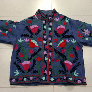 Chaqueta Acolchada de Algodón de Punto Reversible Hecha a Mano, Ropa Exterior Bordada Estilo Bohemio para Otoño y Verano - Product Image 1