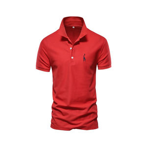 Ropa de alta calidad para hombre, camisa Polo bordada para hombre, 100% algodón, informal, manga corta, Polo de Golf liso - Product Image 1