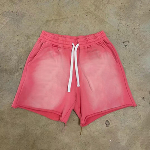 Fabricante ácido lavado Vintage hombres pantalones cortos Streetwear estilo 100% algodón pantalones cortos para hombres Jogger - Product Image 5