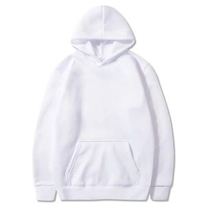 Vente en gros de sweats à capuche en molleton pour hommes et femmes sweat-shirt uni à motif doublé personnalisé sweat-shirt à capuche blanc unisexe - Product Image 2
