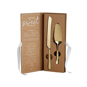 Ensemble de service à gâteau en or fabriqué en Inde, couteau et serveur à gâteau, parfait pour les mariages, les anniversaires et les événements, ustensiles de cuisson - Product Image 5