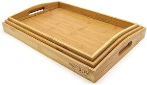 Paquete de 3 hoteles rectangulares simples hogar India hecho de madera servicio de almacenamiento madera de mango para hogar hotel y restaurante - Product Image 6