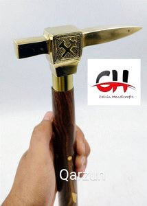 ไม้เท้าไวกิ้งทำจากทองเหลือง, หัวไม้สำหรับเดินทำจากไม้ช่วยเดินไม้เท้าไม้เท้าเปิดได้3ส่วน - Product Image 3