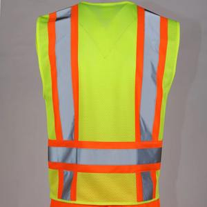 Ropa DE TRABAJO amarilla de alta visibilidad Chaleco DE SEGURIDAD Impresión de logotipo personalizable Venta al por mayor Ropa reflectante de construcción - Product Image 5