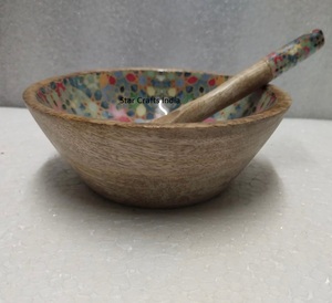 Vajilla de mesa, ensaladera de madera impresa, nuevo diseño, cuenco para servir, cuenco hecho a mano para el jardín del hogar, utensilios de cocina personalizados - Product Image 6