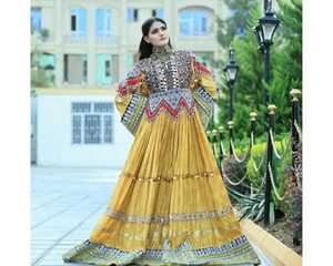 Robe afghane de style pashtun frais avec une touche tribale, robe afghane kuchi nomade, design régional - Product Image 4