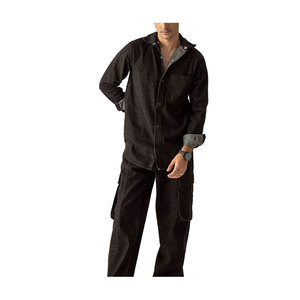 Chemise en jean à manches longues pour hommes de haute qualité Tissu confortable Meilleur vendeur fabriqué au Pakistan avec des motifs unis et imprimés - Product Image 5