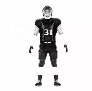 Venta al por mayor impreso bordado uniforme de fútbol hombres conjuntos precio barato peso ligero fútbol americano Jersey conjunto - Product Image 5